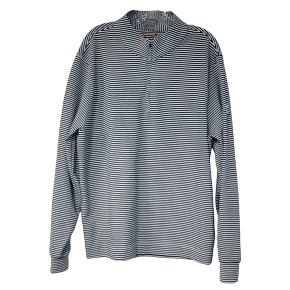Fennec Mens Quarter-Zip Pullover Stretch Stripe Size Large - Picture 1 of 7